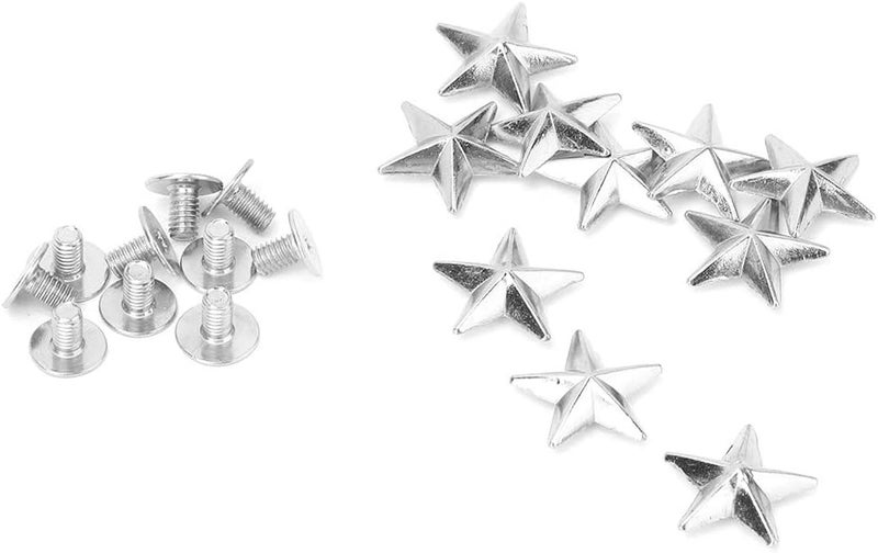 Haofy 10pcs Metal Star Rivets, Five Pointed Star Nails Garment Rivets Leather Tacks Studs and Spikes for Clothing Bags Belts Dog Collar Shoes DIY Leathercraft Craft Accessories (14mm - Image 4