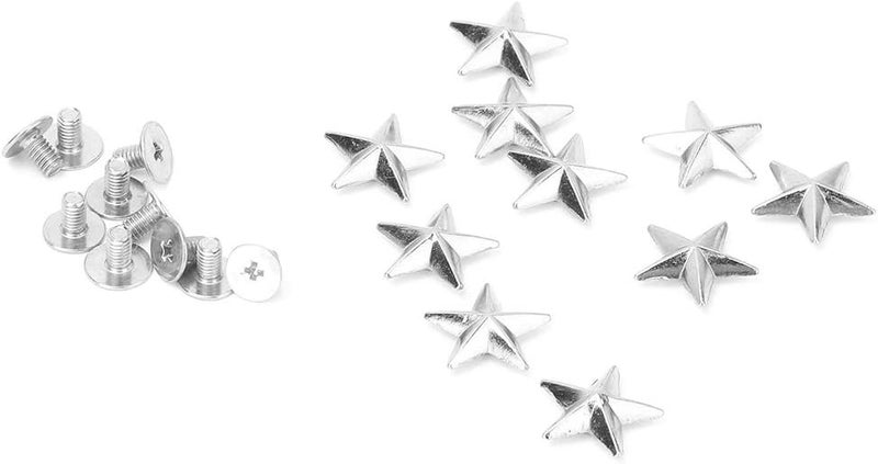 Haofy 10pcs Metal Star Rivets, Five Pointed Star Nails Garment Rivets Leather Tacks Studs and Spikes for Clothing Bags Belts Dog Collar Shoes DIY Leathercraft Craft Accessories (14mm - Image 5