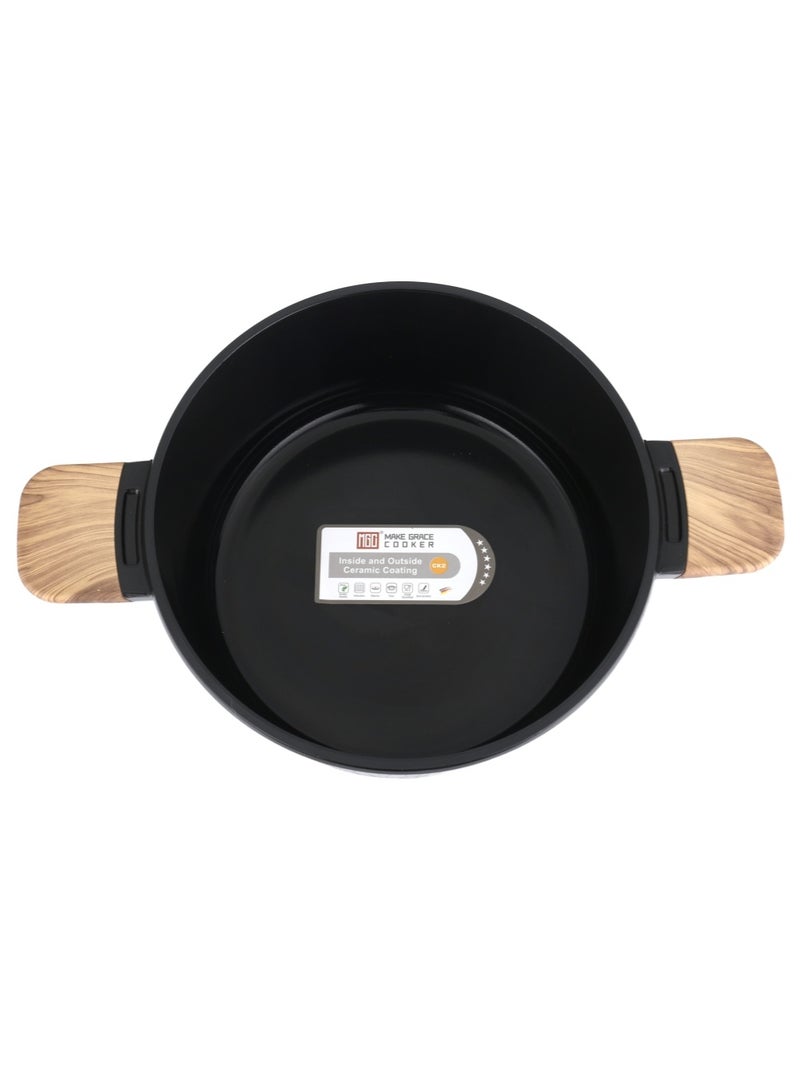 MGC Soup pot, pressure cooker, non-stick pot, household steaming, stewing, double-ear soup pot, suitable for induction cookers and gas stoves. 35*37*15cm - Image 3
