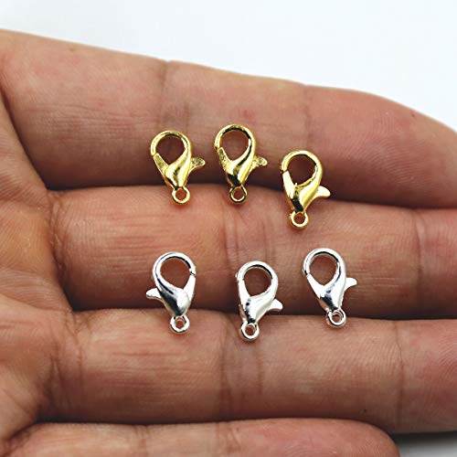 PinCute 120 Pieces Stainless Steel Lobster Claw Clasps, PinCute Silver & Gold Bracelet Necklace Clasps, Lobster Claw Clasps for DIY Jewelry Findings Making (12x7mm) - Image 4