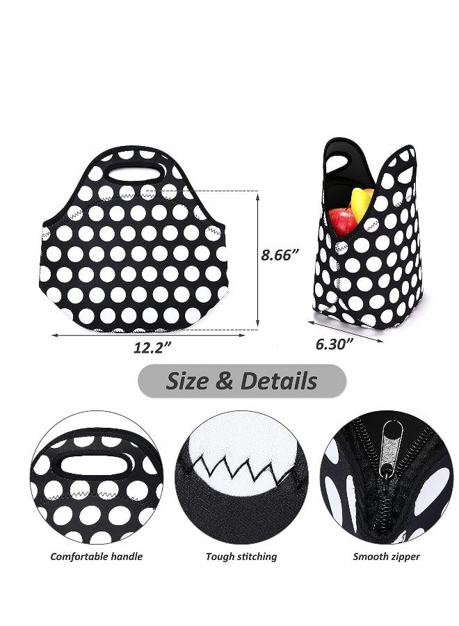 Lunch Bag, Neoprene Bags Thermal Insulated Tote, Kids, Reusable Washable Picnic, Premium Stitching, Outside Pocket, for Men Womens - Image 3