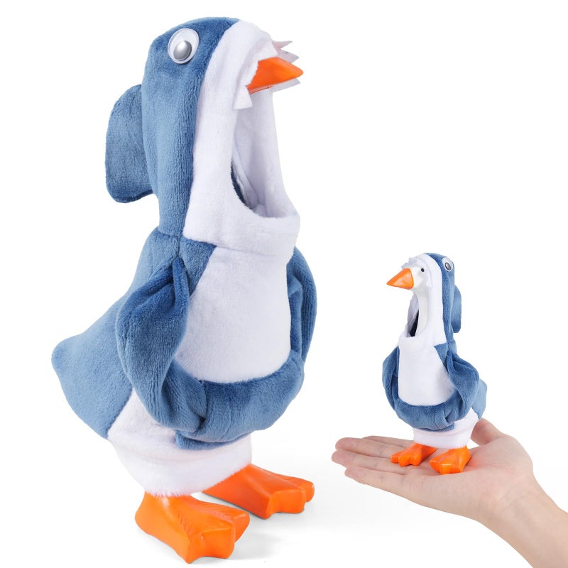 linastu 7inch Desk Goose Outfits, Mini Desktop Goose Clothes Desk Goose Accessories Set for Magnetic Goose Statue (Shark) - Image 1