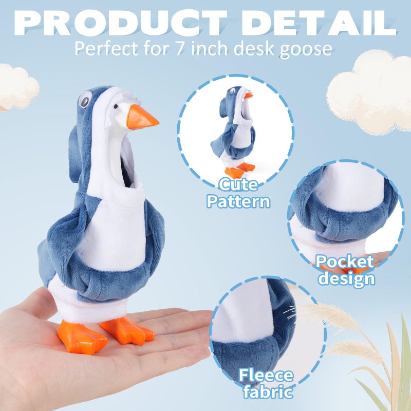 linastu 7inch Desk Goose Outfits, Mini Desktop Goose Clothes Desk Goose Accessories Set for Magnetic Goose Statue (Shark) - Image 3