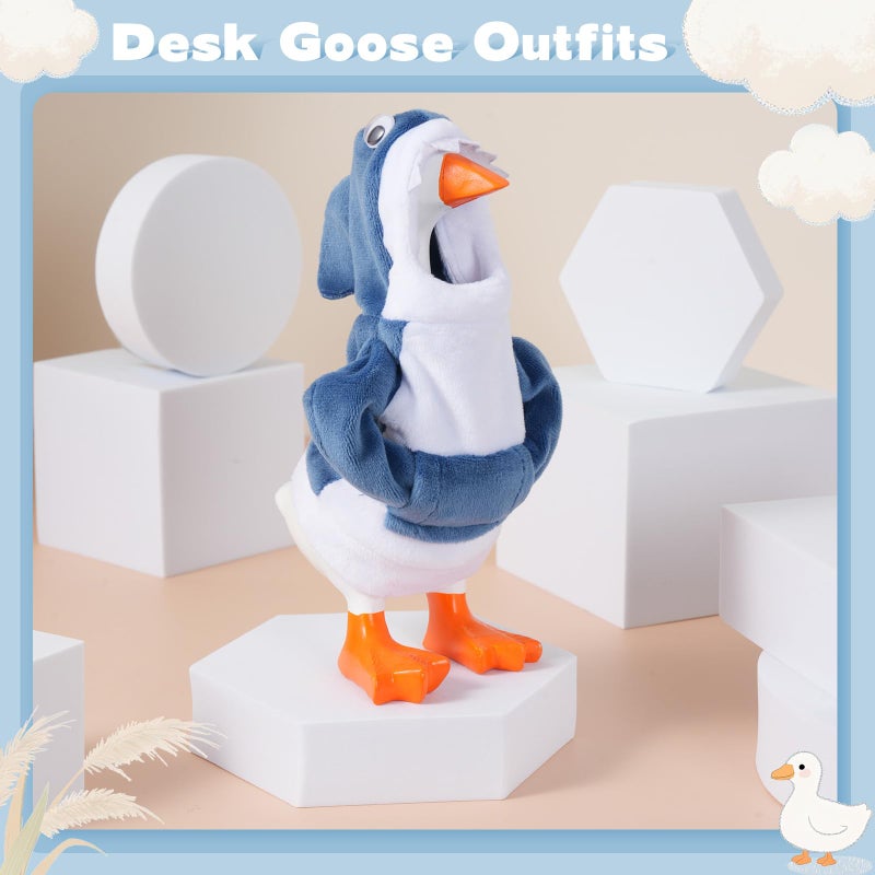 linastu 7inch Desk Goose Outfits, Mini Desktop Goose Clothes Desk Goose Accessories Set for Magnetic Goose Statue (Shark) - Image 5