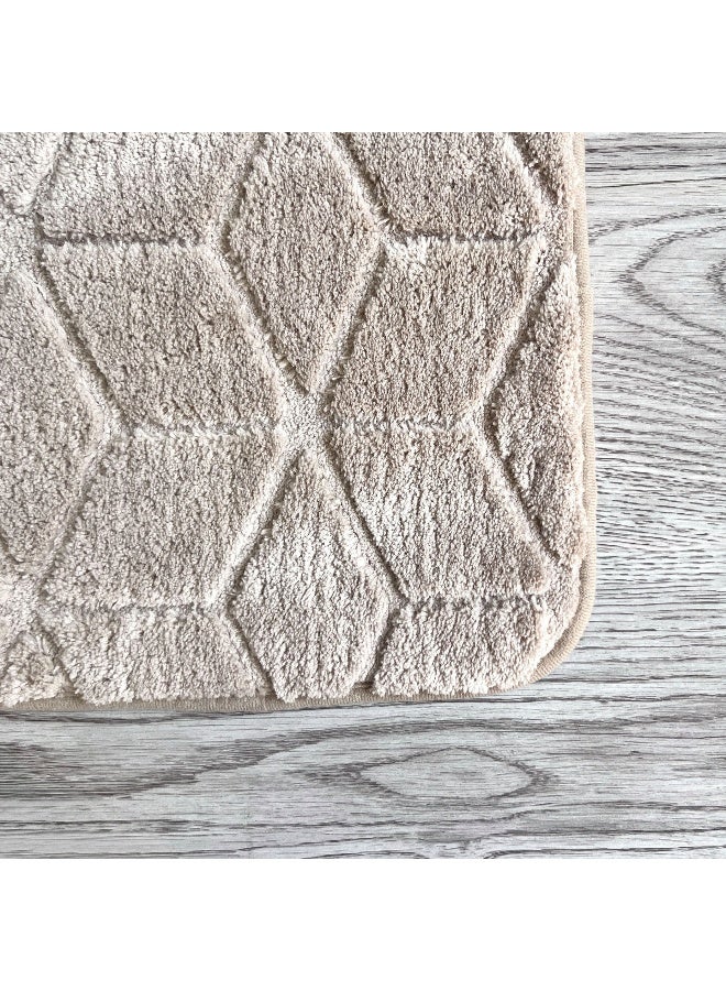 Home Box حصيرة حمام مريحة من الألياف الدقيقة - بيج - 35x55 سم - Image 5