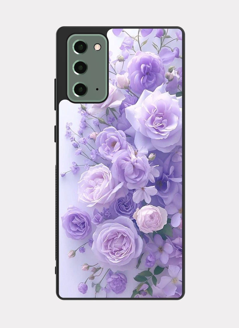 بكسلات كفر سامسونج جالكسي نوت 20 ورود بنفسجي ابيض - Image 1