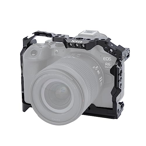 Nitze Cage for Canon R6 Mark III/ R6 Mark II/ R5 C/ R5/ R6, with Built-in Cold Shoes, NATO Rail and Arca Quick Release Plate - T-C04A - Image 1