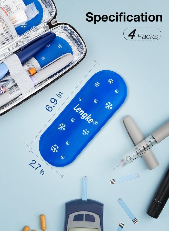 LengKe عبوات ثلج لينغ كي المعتمدة من إدارة أمن النقل الأمريكية، 4 قطع، عبوات ثلج مطورة قابلة لإعادة الاستخدام لحافظة تبريد الأنسولين للسفر - Image 2