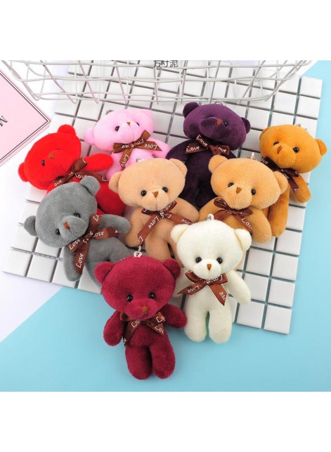 Loquat Cute Bow Tie Bear Plush Toy Pendant Conjoined Joint Bear Doll Bag Accessories Children's Small Gifts-Color:Gray-Height:13cm - Image 4