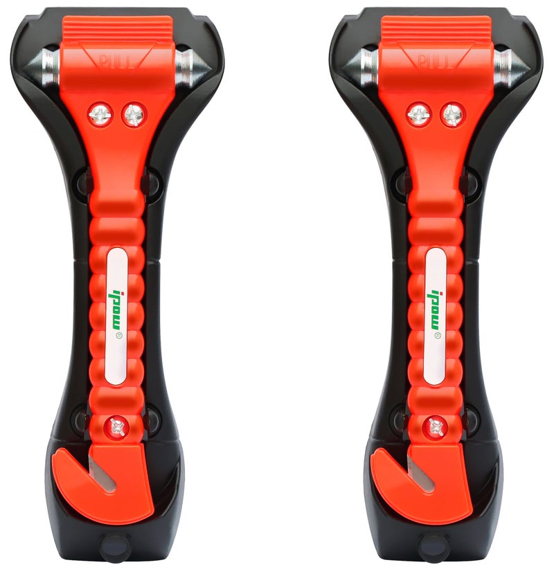 IPOW 2 PCS Car Safety Antiskid Hammer Seatbelt Cutter Emergency Class/Window Punch Breaker Auto Rescue Disaster Escape Life-Saving Hammer Tool,Big