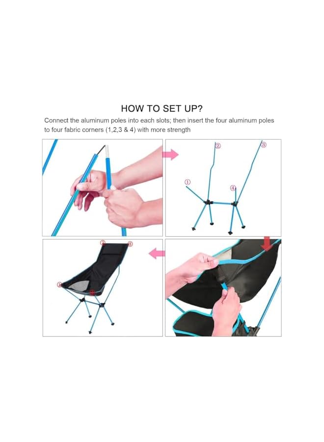 PROMASS Camping Chair - Ultralight Portable High Back Folding Chair, Backpacking Chair With Headrest And Carry Bag, Compact Collapsible Chair For Outdoor Camping, Travel, Beach, Picnic, Hiking - Image 4