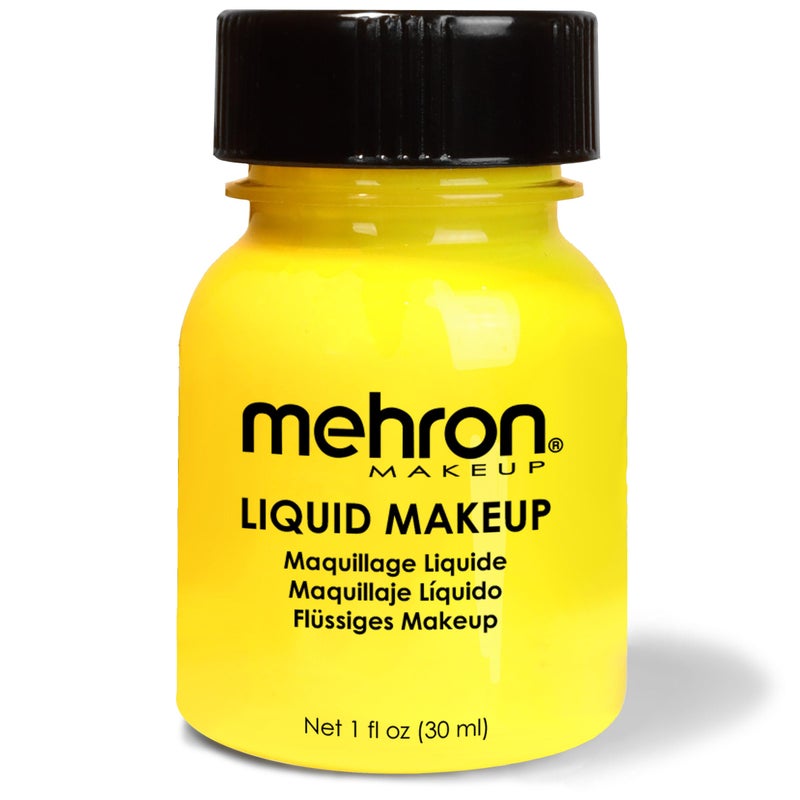Mehron Makeup Liquid Makeup | Face Paint and Body Paint Perfect for Halloween, Cosplay I Air Brush Compatible Body Paint(1 oz) (YELLOW) - Image 1