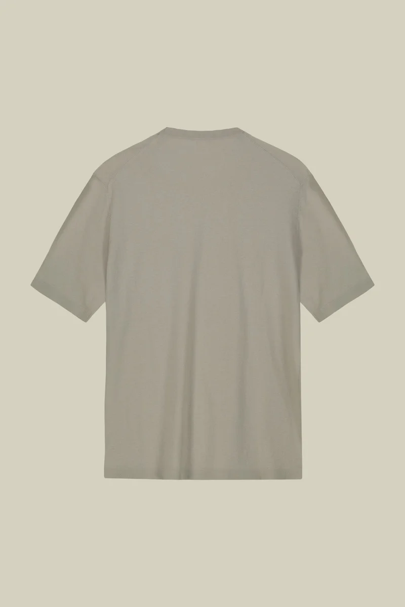 Doppelganger Beige Men's 100% cotton crepe knitted T-Shirt with short sleeves - Ice for Men | Best Price UAE