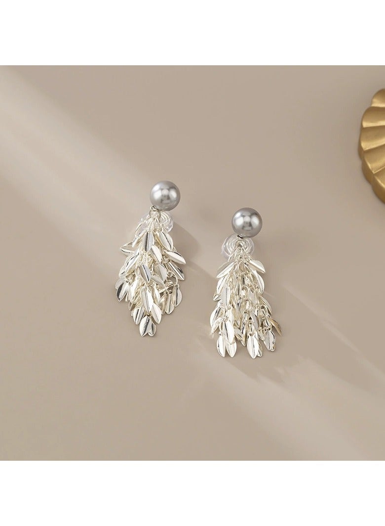 Goolsky Minimalist Leaf Tassel Long Drop Earrings for Women – Chic Cool Style Dangle Earrings, Lightweight Statement Jewelry, Daily & Evening Wear - Image 2
