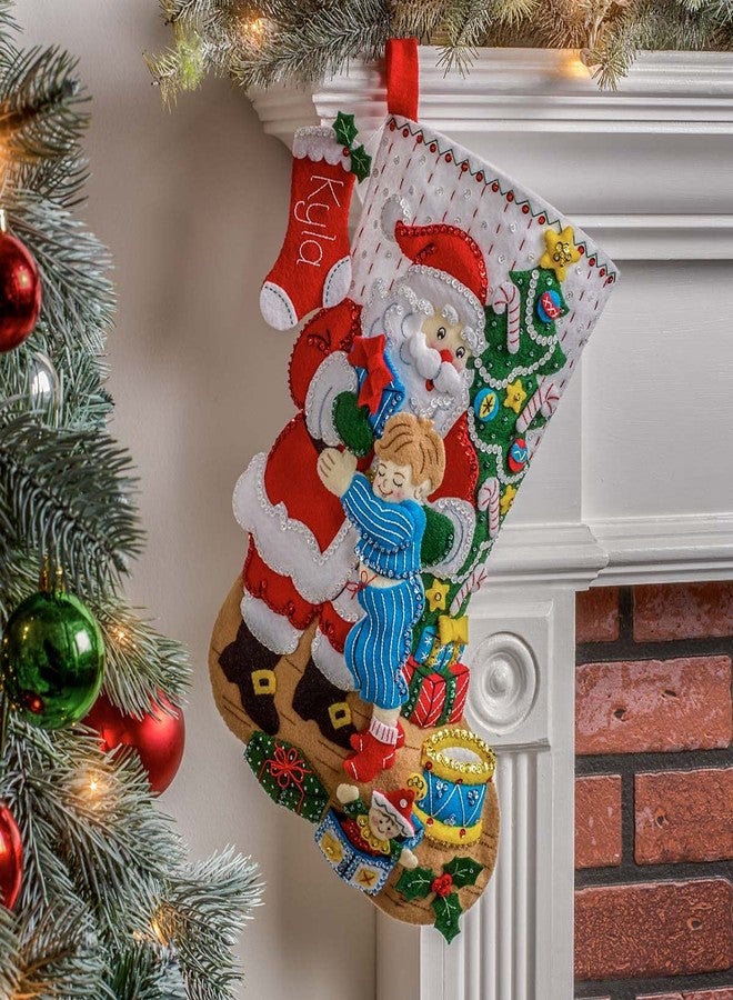 Bucilla Hugs, Felt Applique Christmas Stocking Kit, 18""" (89253E) - Image 4