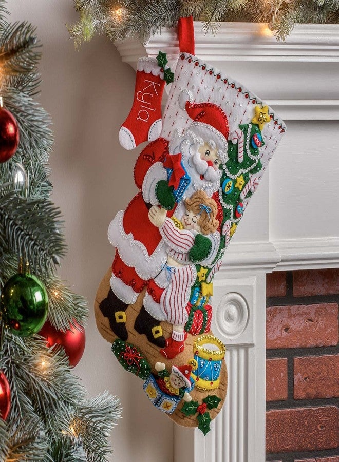 Bucilla Hugs, Felt Applique Christmas Stocking Kit, 18""" (89253E) - Image 3