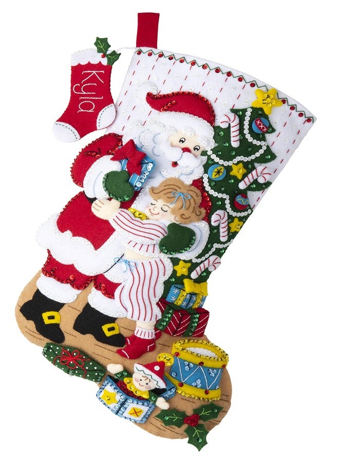 Bucilla Hugs, Felt Applique Christmas Stocking Kit, 18""" (89253E) - Image 2