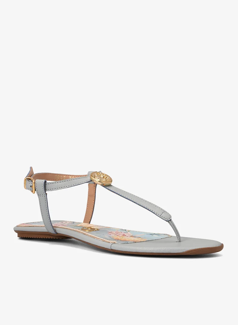 Carmen Steffens Flat Sandal with Floral Print Straps