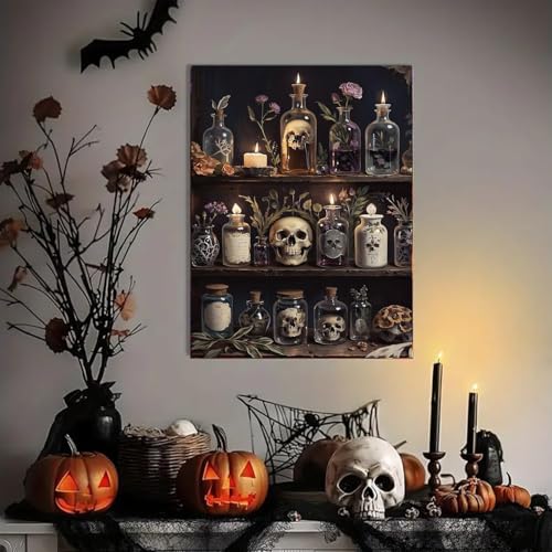 DAZZLEDOTS Diamond Painting Kits for Adults Skull Diamond Art Kit for Beginners DIY Full Round Drill Paint with Diamond Dots Halloween Gem Art for Home Wall Decor 12 x 16 Inch - Image 3