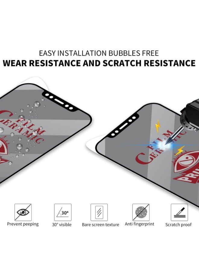 واقي شاشة سيراميك مطفي مضاد للتجسس لـ آيفون 15 بلس (iPhone 15 Plus) لحماية الخصوصية (ضد البصمة) أصلي, حماية قصوى للشاشة من الخدوش والكسر - Image 3