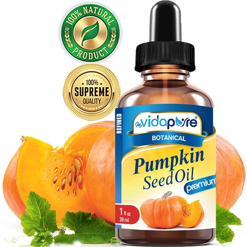 MYVIDAPURE PUMPKIN SEED OIL WILD GROWTH Pure REFINED 1 Floz 30 ml For Skin Face Body Hair and Lip Care - Image 2