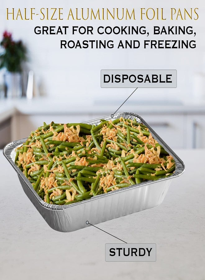 EHOMEA2Z Disposable Aluminum Foil Steam Table Pans for Cooking, Roasting, Broiling, Baking (10, Half Size) - Image 4