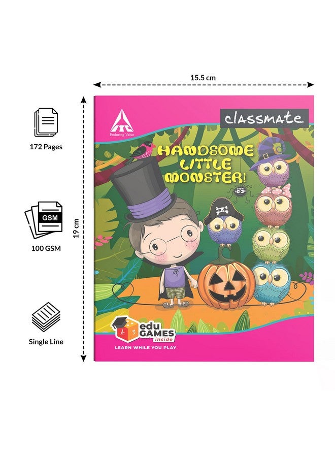 classmate Classmate Short Size Notebook - 172 Pages | Single Line | 19.0cm x 15.5cm | Pack of 5 Notebooks | Short Size Ruled Notebook for School Students - Image 4