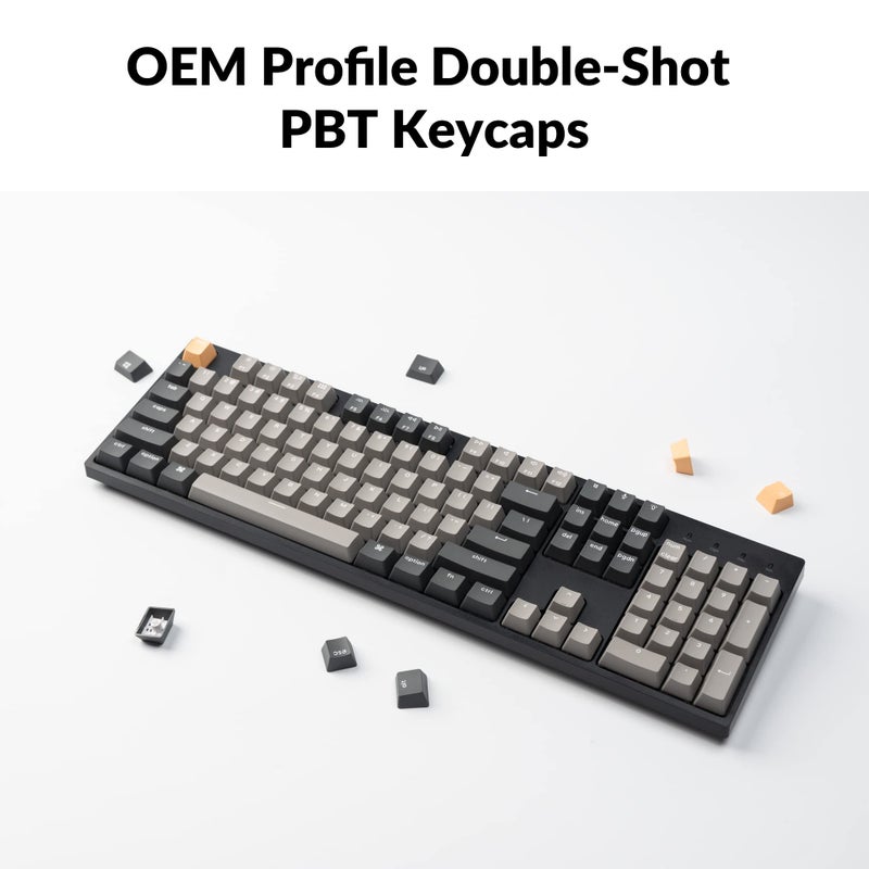 Keychron C2 Pro Wired Custom Mechanical Keyboard Full Size Layout QMK/VIA Programmable Macro White Backlit with Tactile Brown Switch OEM Profile Double-Shot PBT Keycaps for Mac Windows Linux - Image 4