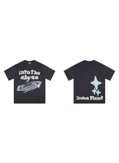 Broken Planet Cartoon Logo Cotton Tee 305 charcoal gray