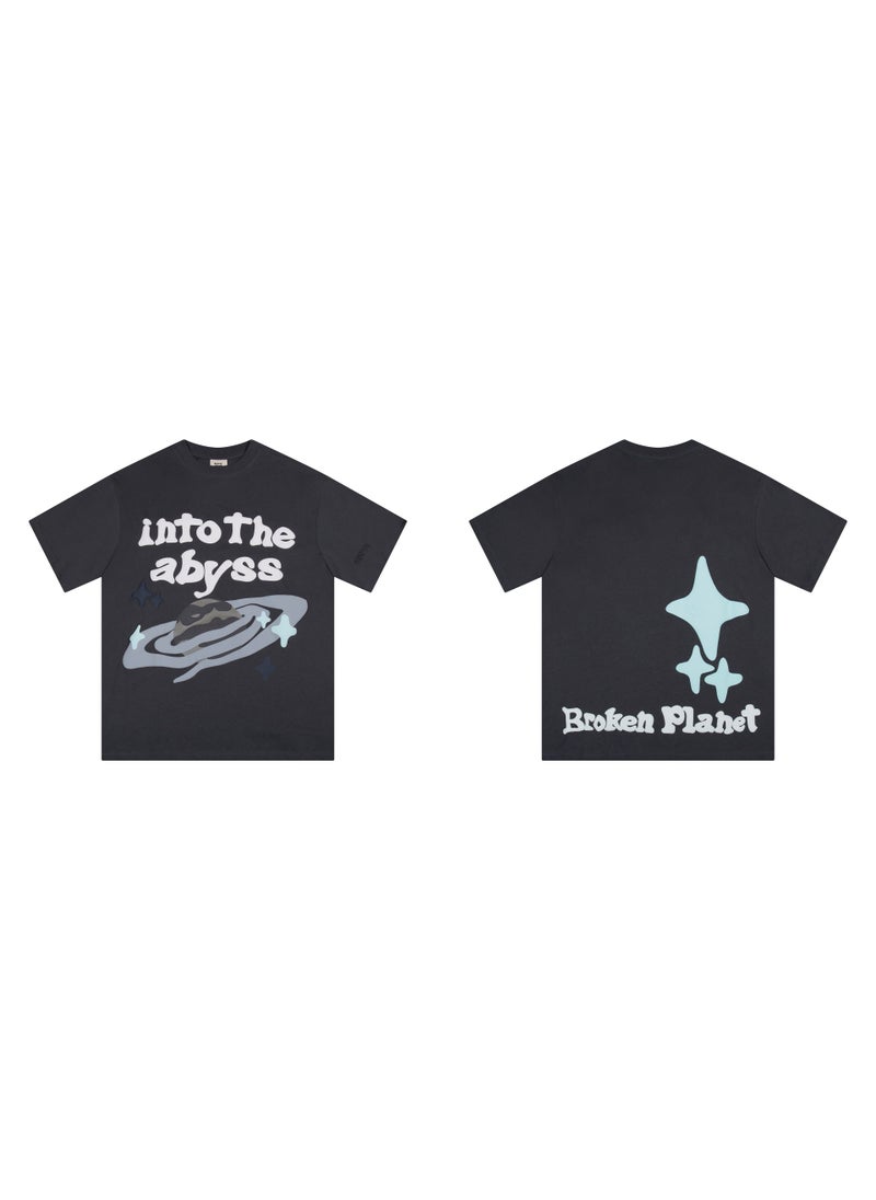 Generic - Broken Planet Cartoon Logo Cotton Tee 305 charcoal gray - Image 1