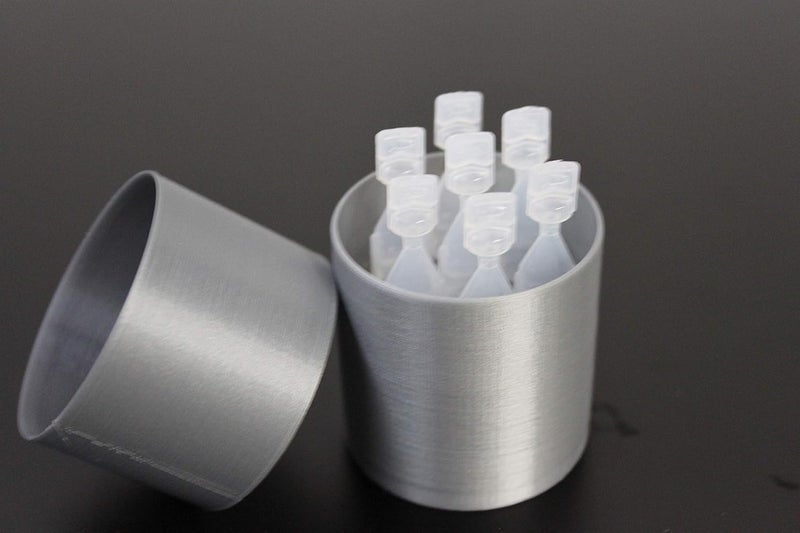 Znet3D Eye Drops Holder & Storage w/lid, Holds 7 Single use Disposable vials (Silver) - Image 1