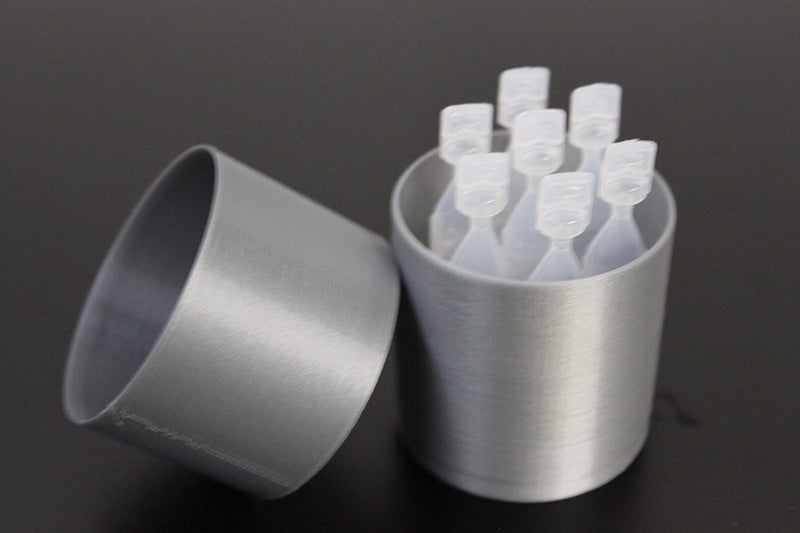 Znet3D Eye Drops Holder & Storage w/lid, Holds 7 Single use Disposable vials (Silver) - Image 2