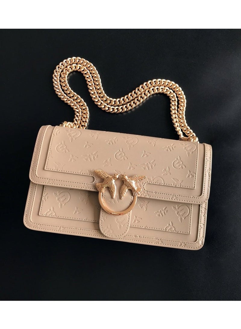 Pinko Solid Color Embossed Crossbody Shoulder Bag 21*11*7cm - Image 1