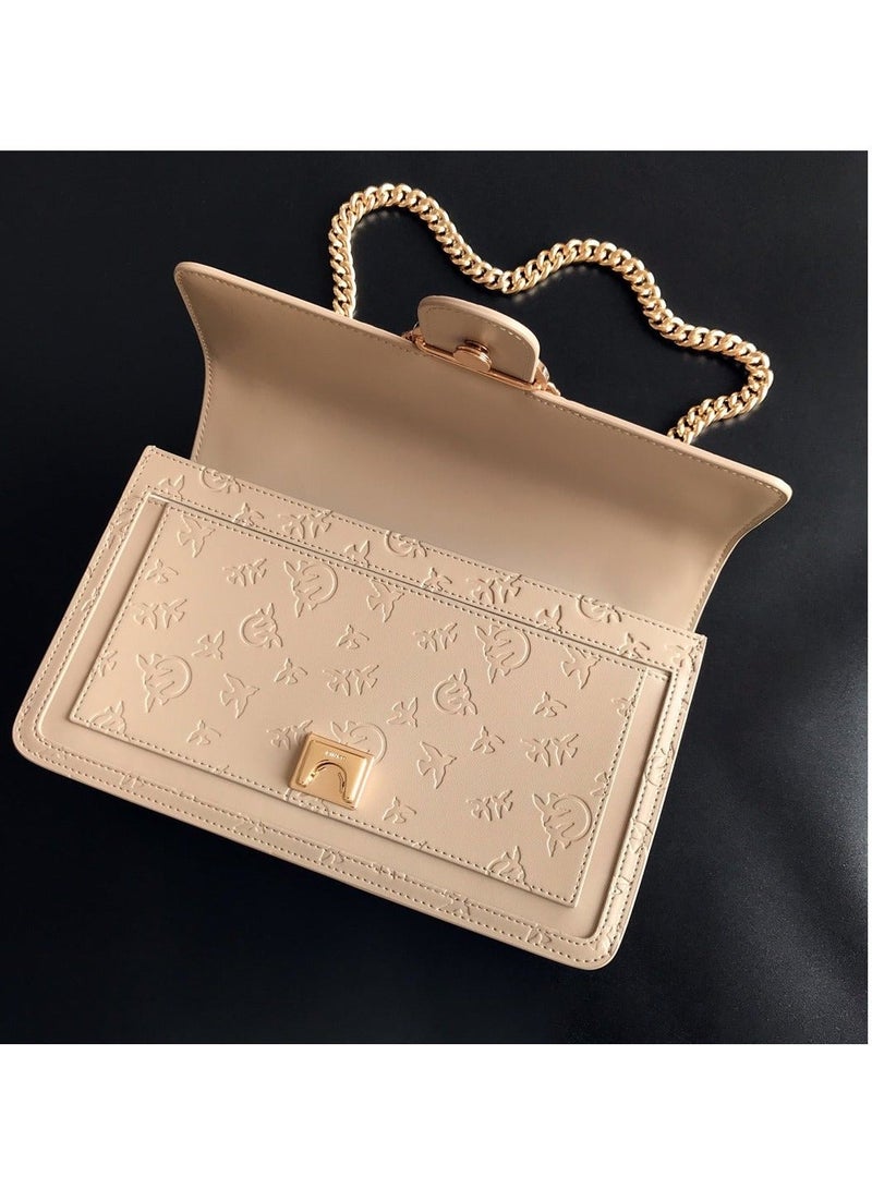 Pinko Solid Color Embossed Crossbody Shoulder Bag 21*11*7cm - Image 4