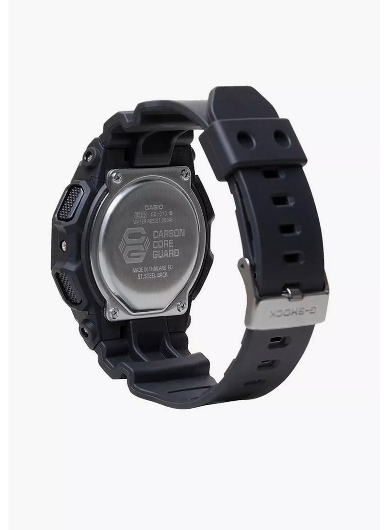 كاسيو ساعة جي شوك الرجالية الرقمية الكاجوال باللونين الأحمر والأسود GD-010BBR-1DR - Image 3