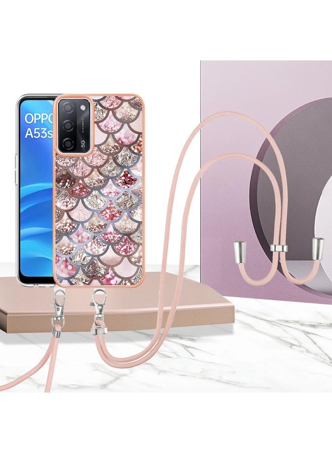 S-TOP Case For OPPO A53s 5G / A55 5G Electroplating IMD TPU Phone Case with Lanyard - Image 2