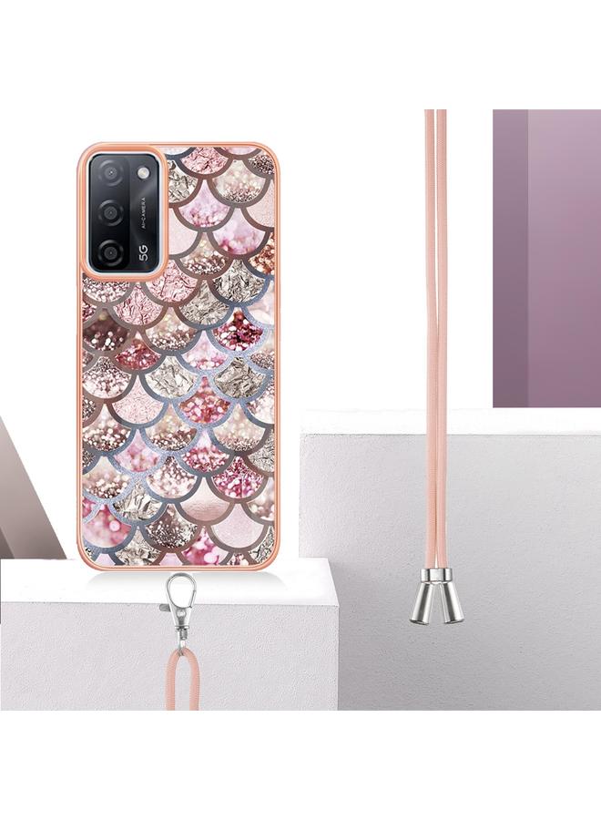 S-TOP Case For OPPO A53s 5G / A55 5G Electroplating IMD TPU Phone Case with Lanyard - Image 3
