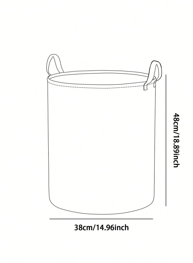 سلة غسيل ملابس قماشية باللون الأبيض مزينة بفيونكة وردية كبيرة سعة تخزين عملية مقاس 48×38 سم مع مقابض للحمل مناسبة لغرفة النوم والغسيل - Image 5