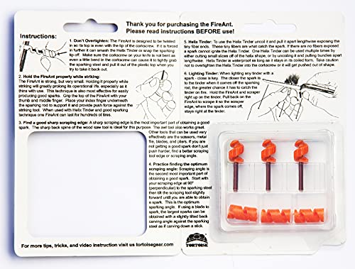 Tortoise Gear FireAnt 3 Pack - Fire Starter and Tinder System for Swiss Army Victorinox Knives (Orange Glow) - Image 5