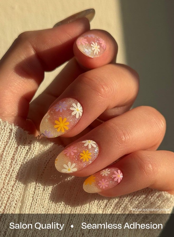 اوهورا شرائح أظافر جل شبه معالجة من أوهورا (N Daisy Disco) - قوس قزح، تعمل مع أي مصابيح الأشعة فوق البنفسجية/LED، بجودة الصالونات، تدوم طويلاً، سهلة الاستخدام والإزالة - تتضمن 2 وسادة تحضير، مبرد أظافر وعصا خشبية - Image 4