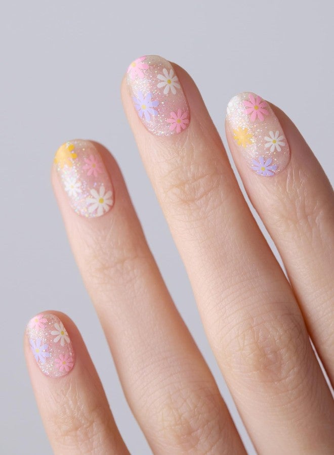 اوهورا شرائح أظافر جل شبه معالجة من أوهورا (N Daisy Disco) - قوس قزح، تعمل مع أي مصابيح الأشعة فوق البنفسجية/LED، بجودة الصالونات، تدوم طويلاً، سهلة الاستخدام والإزالة - تتضمن 2 وسادة تحضير، مبرد أظافر وعصا خشبية - Image 2