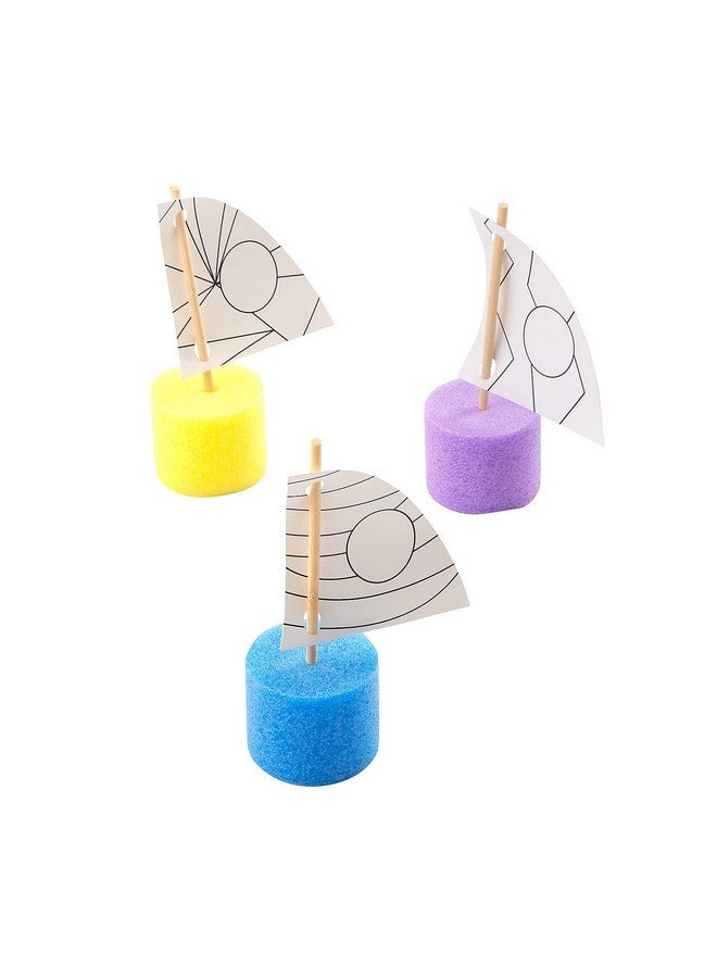 Fun Express Color Your Own Pool Noodle Boat Craft Kit, 12 Pieces - Image 1