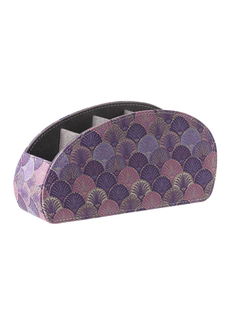 M MIAOYAN Modern Creative Purple Fan-Shaped Multifunctional Organizer Box – Large Capacity Remote & Desk Holder  - Image 3