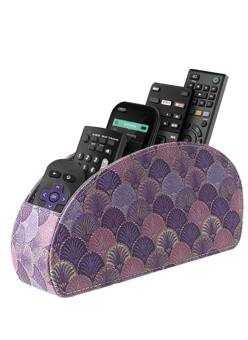 M MIAOYAN Modern Creative Purple Fan-Shaped Multifunctional Organizer Box – Large Capacity Remote & Desk Holder  - Image 1
