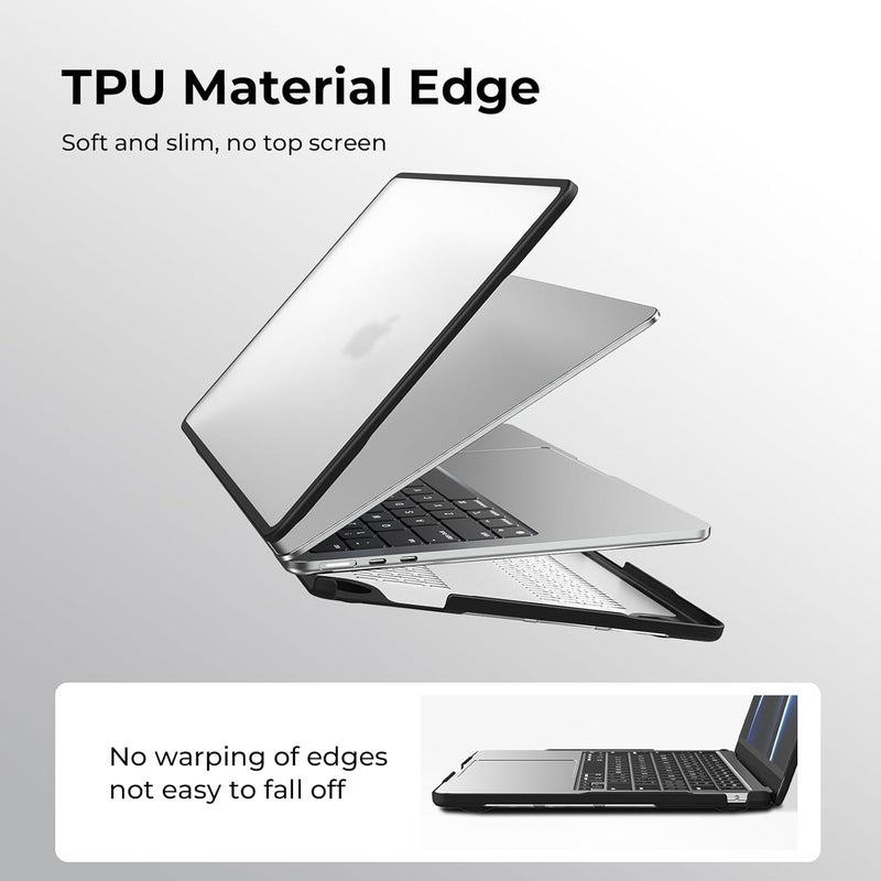 BlueSwan Anti-Cracking Case for MacBook Air 13.6 inch (M5 M4 M3 M2, 2026-2022) - Frosted Clear - Image 4