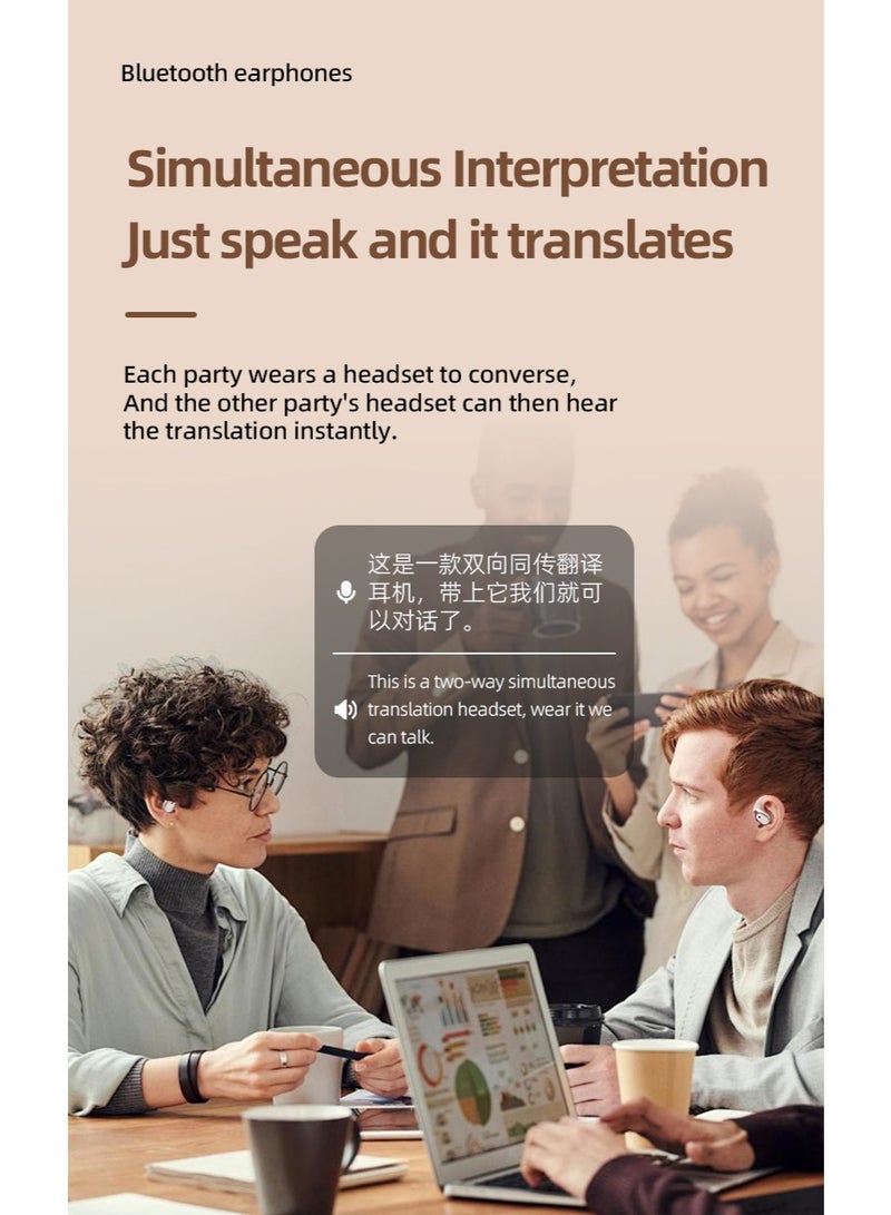 AI Bluetooth Translation Earphones Wireless Earbuds 138 Languages headphone, Bluetooth 5.4 earpiece，APP Enabled Translator Device for Travel, Business headset - Image 4
