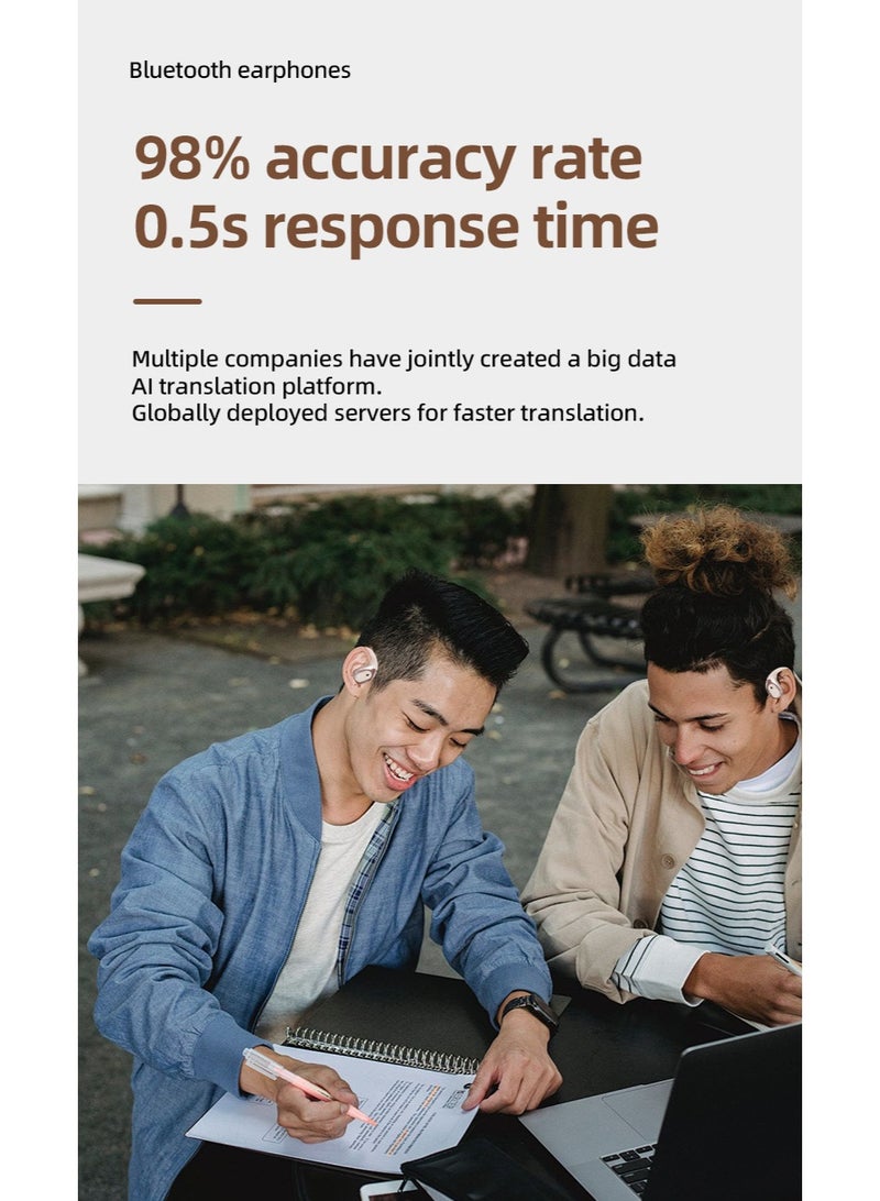 AI Bluetooth Translation Earphones Wireless Earbuds 138 Languages headphone, Bluetooth 5.4 earpiece，APP Enabled Translator Device for Travel, Business headset - Image 5