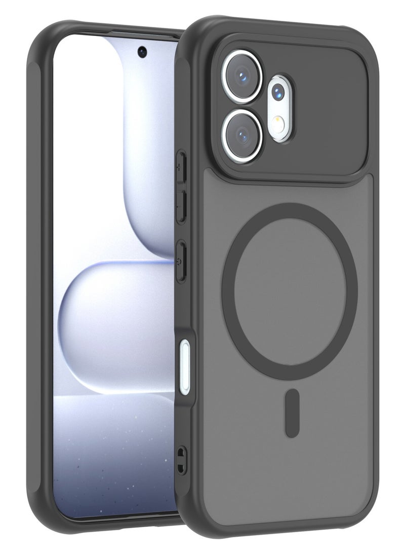 CoomBe for Honor 600 Case, Upgraded Full Camera Protection, Compatible with Mag-safe, Slim Translucent Matte Back Soft Bumper Phone Cover for Honor 600 Lite (Black) - Image 1