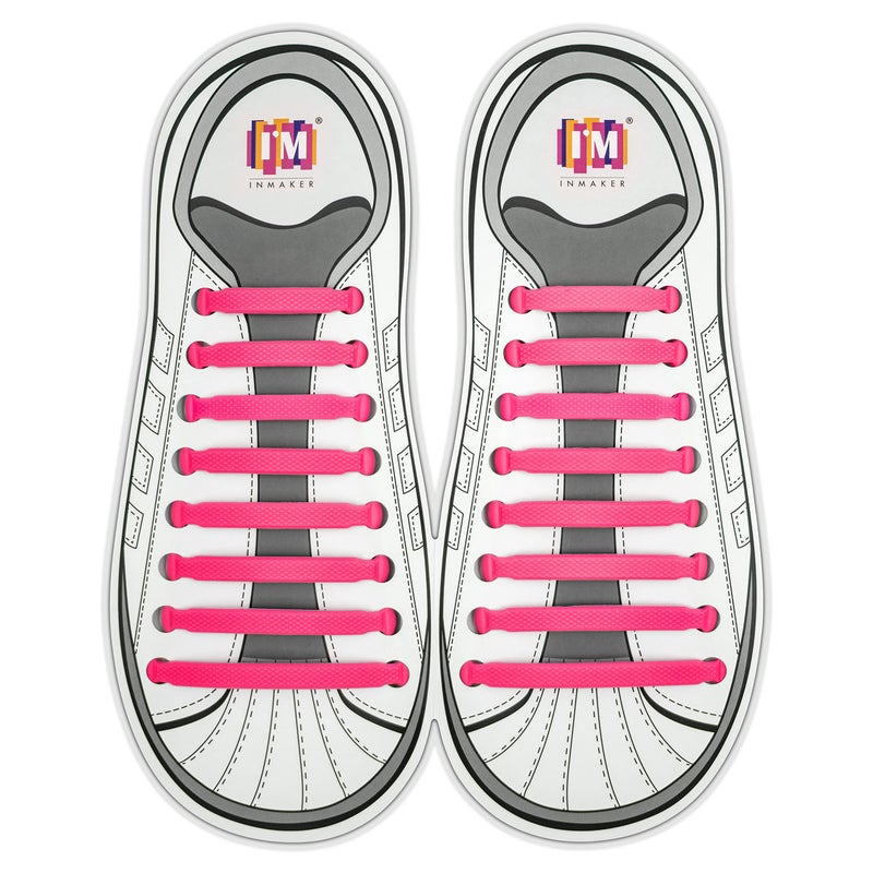 INMAKER No Tie Shoe Laces for Adults and Kids, Elastic Shoelaces for Sneakers, Rubber Silicone Tieless Laces - Image 1