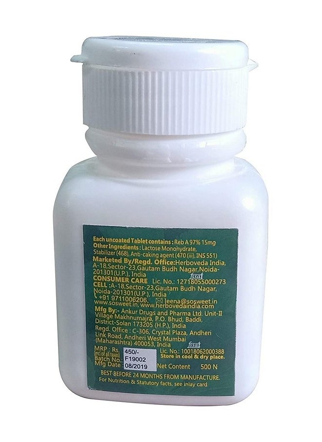 So Sweet - 500 Tablet 100% Natural Sweetener For Weight Diabetes Keto Management Sugarfree Zero Calories Made Out Of Stevia Leaf Extract (Meethi Tulsi) - Image 1